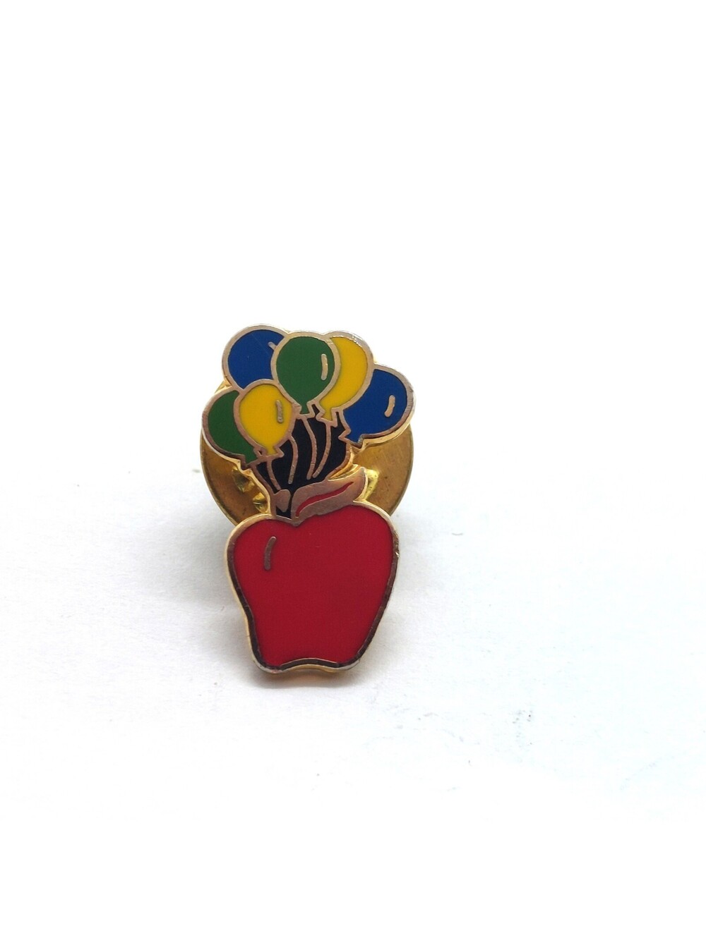 Teacher Appreciation Pin Red Apple Balloons Education Recognition Award Gift VTG